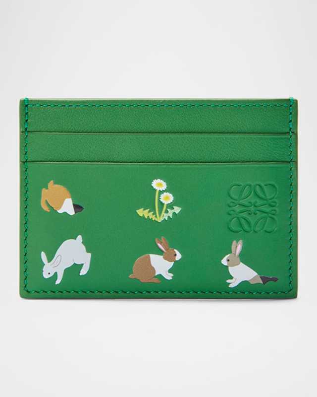 x Suna Fujita Bunnies Leather Card Holder